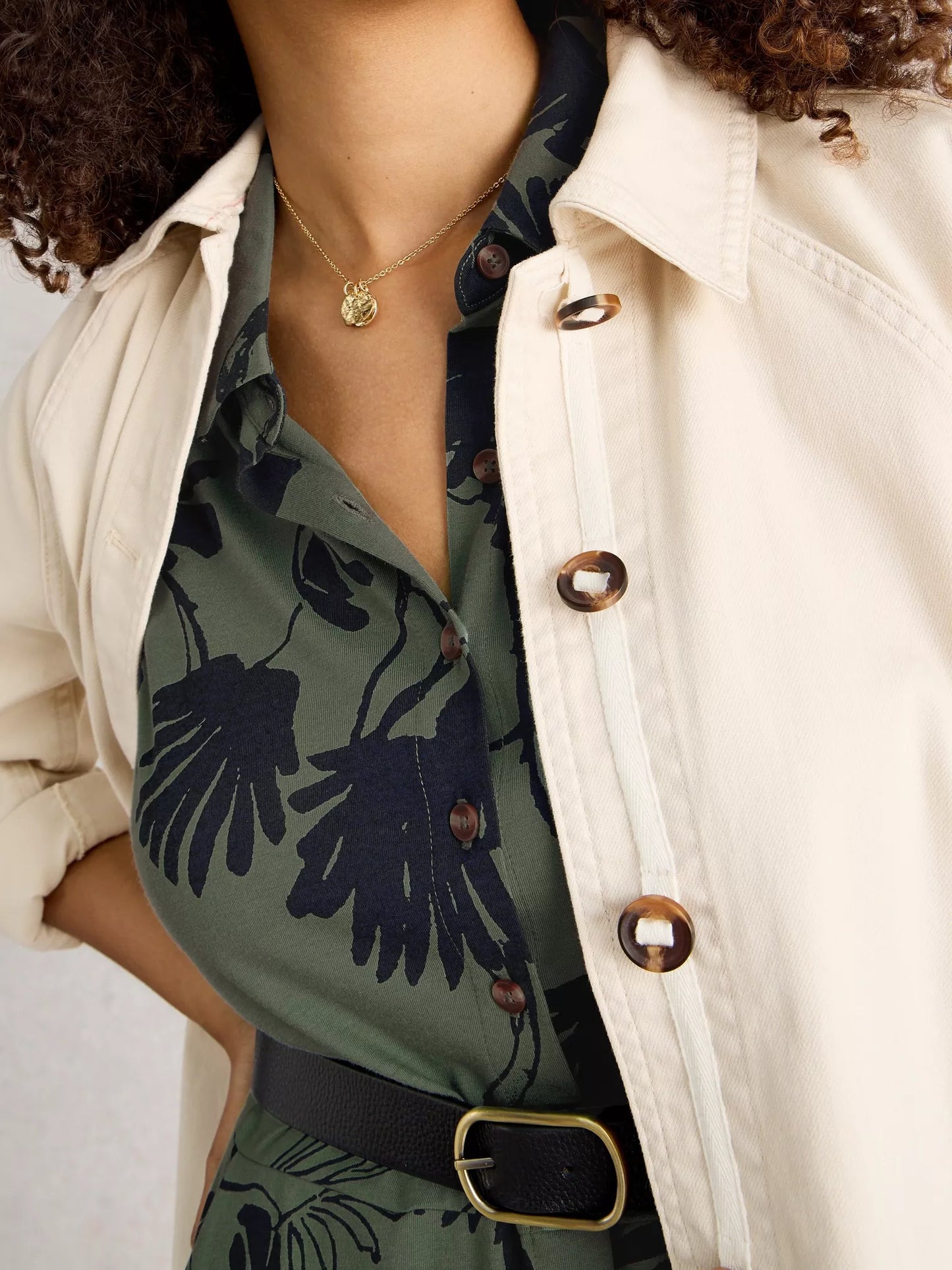 White Stuff - Rua jersey dress - Green Multi