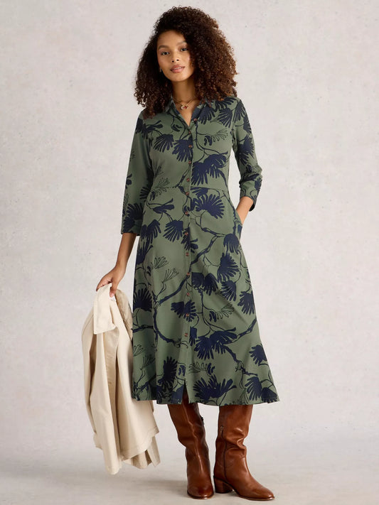 White Stuff - Rua jersey dress - Green Multi