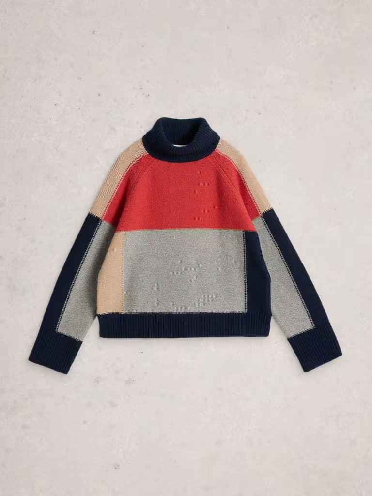 White Stuff - Mary Colourblock Jumper - Grey multi