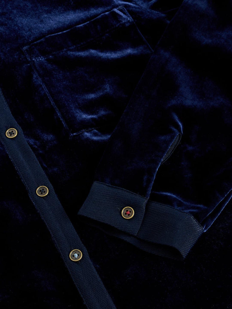 White Stuff - Sophie Velvet Shirt - Dark navy