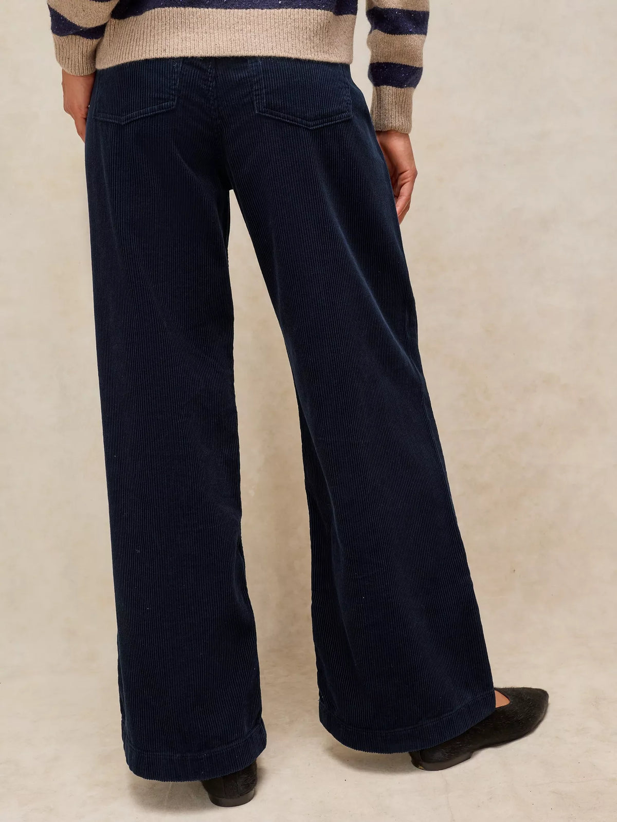 White Stuff - Ayla cord wide leg trouser - Dark Navy
