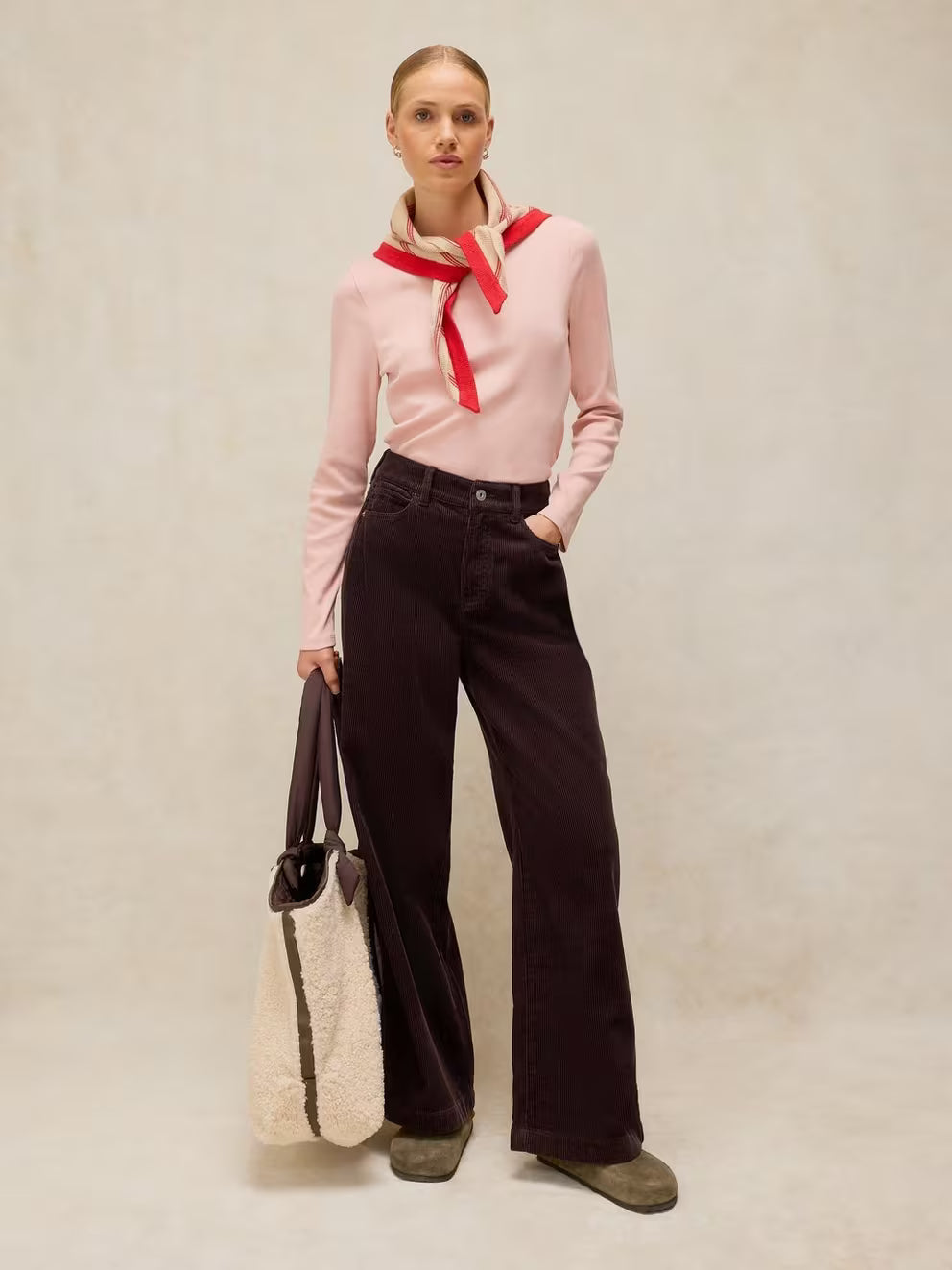 White Stuff - Ayla cord wide leg trouser - Dark brown