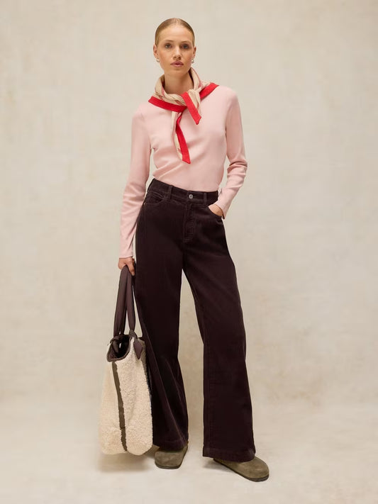 White Stuff - Ayla cord wide leg trouser - Dark brown