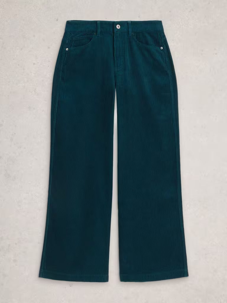 White Stuff - Ayla Cord Wide Leg Trouser - Teal multi