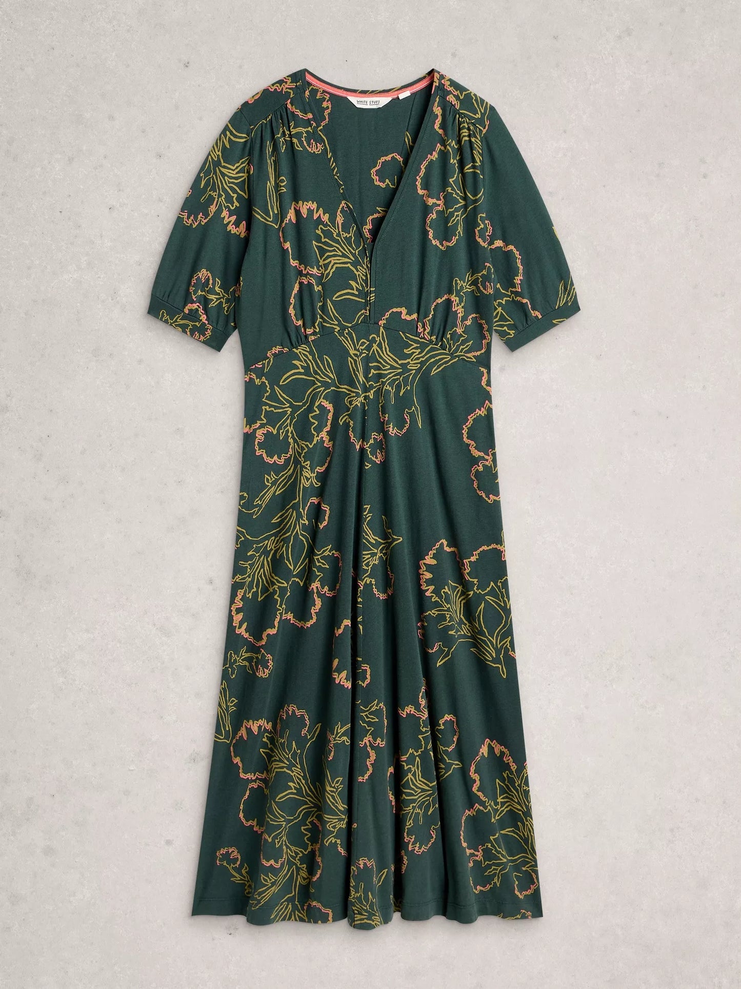 White Stuff - Megan Jersey Dress - Green multi
