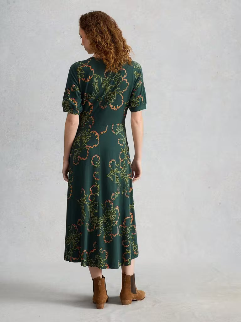White Stuff - Megan Jersey Dress - Green multi