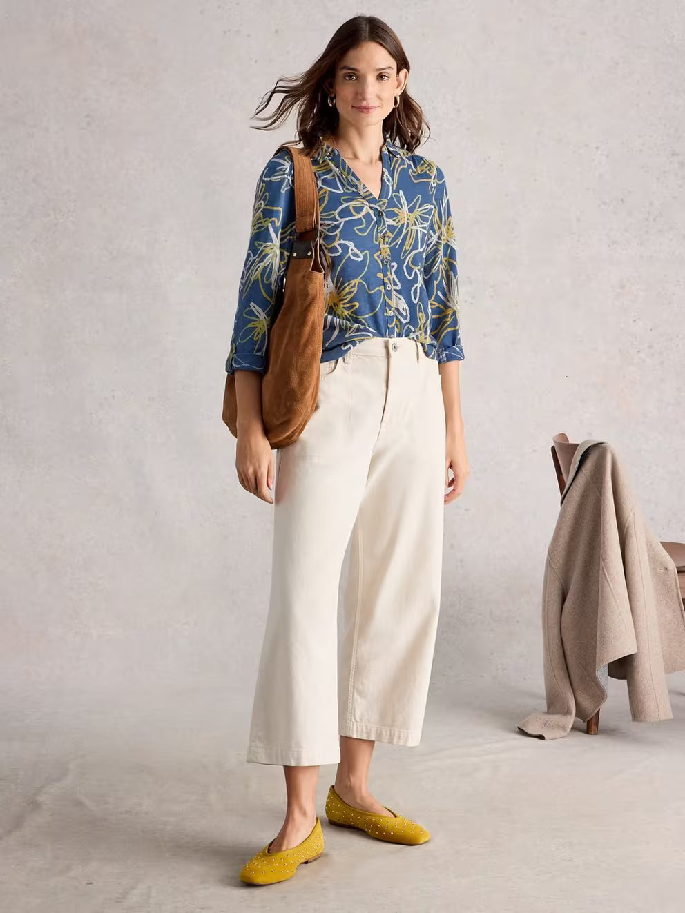 White Stuff - Annie jersey shirt - Blue print