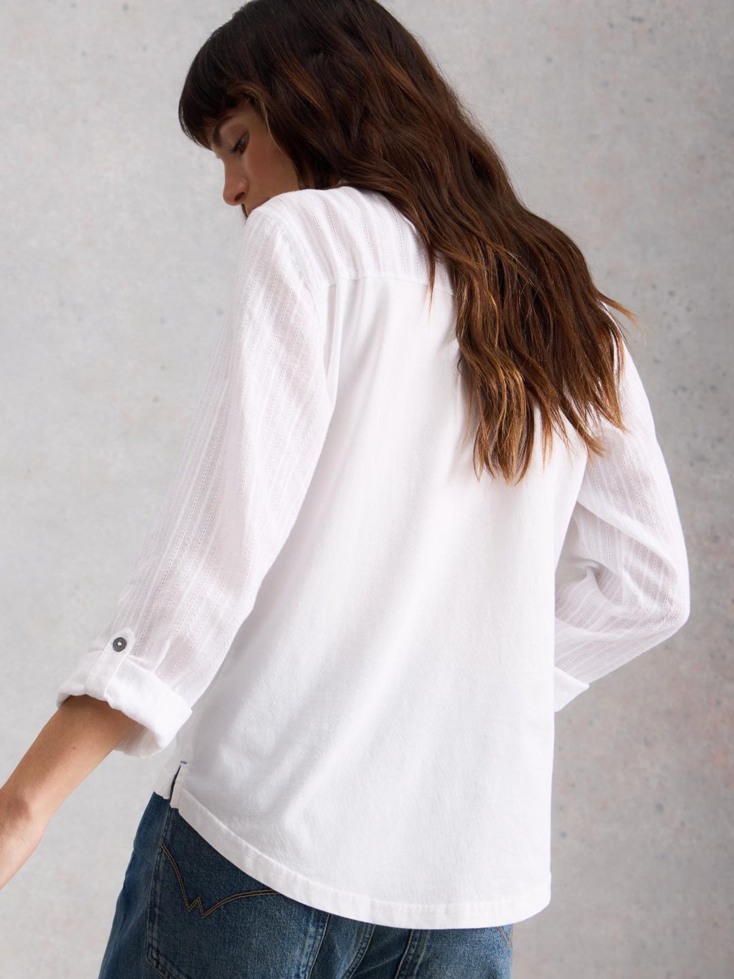 White Stuff - Annie jersey shirt - Bril White
