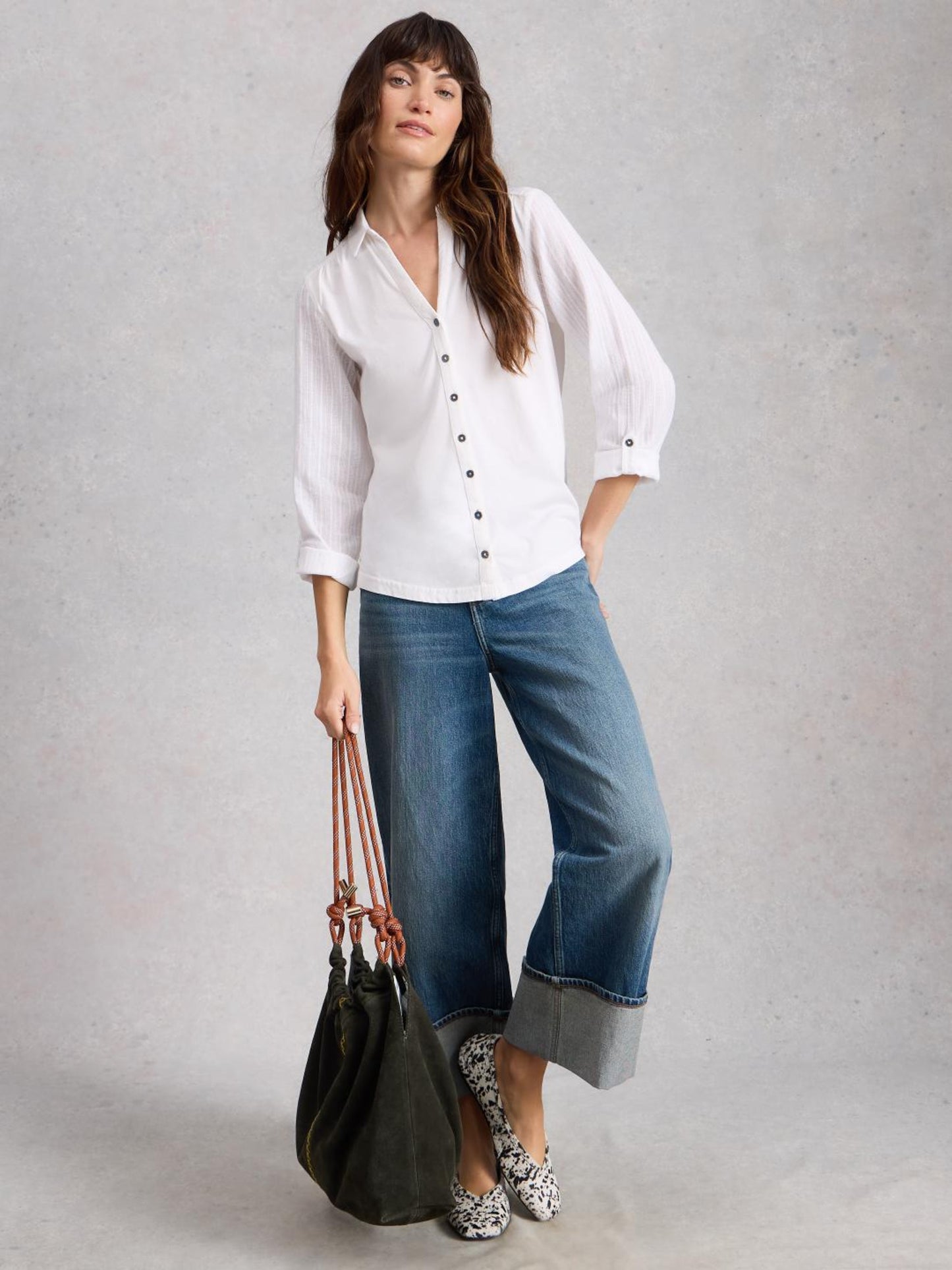 White Stuff - Annie jersey shirt - Bril White