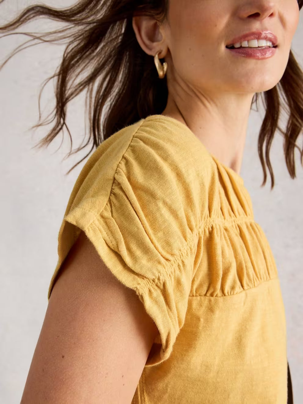 White Stuff - Rachel Ruched tee - Yellow