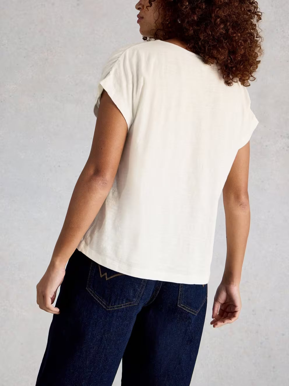 White Stuff - Rachel Ruched tee - Natural White