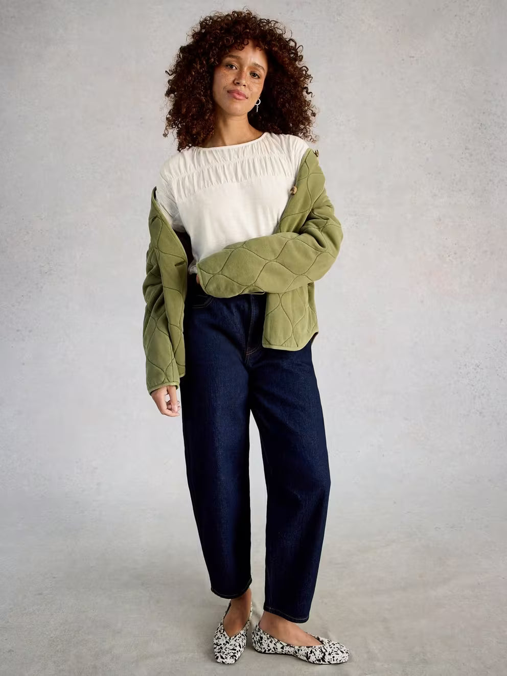 White Stuff - Rachel Ruched tee - Natural White