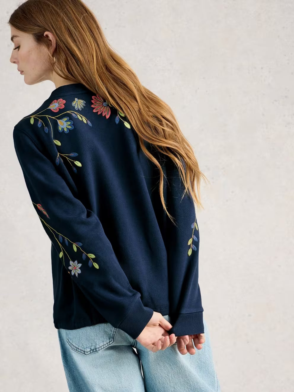 White Stuff - Floral embroidered sweatshirt