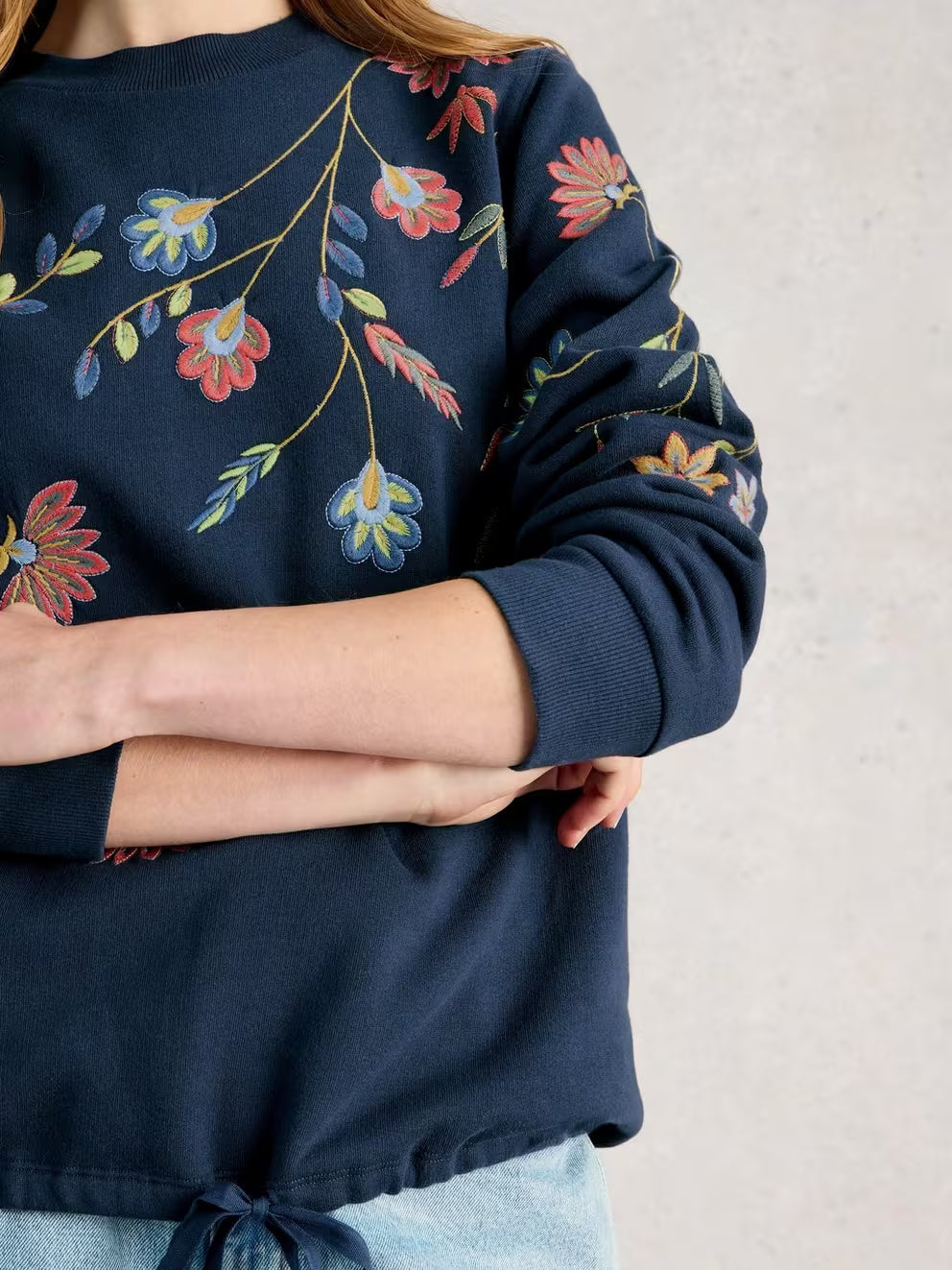 White Stuff - Floral embroidered sweatshirt