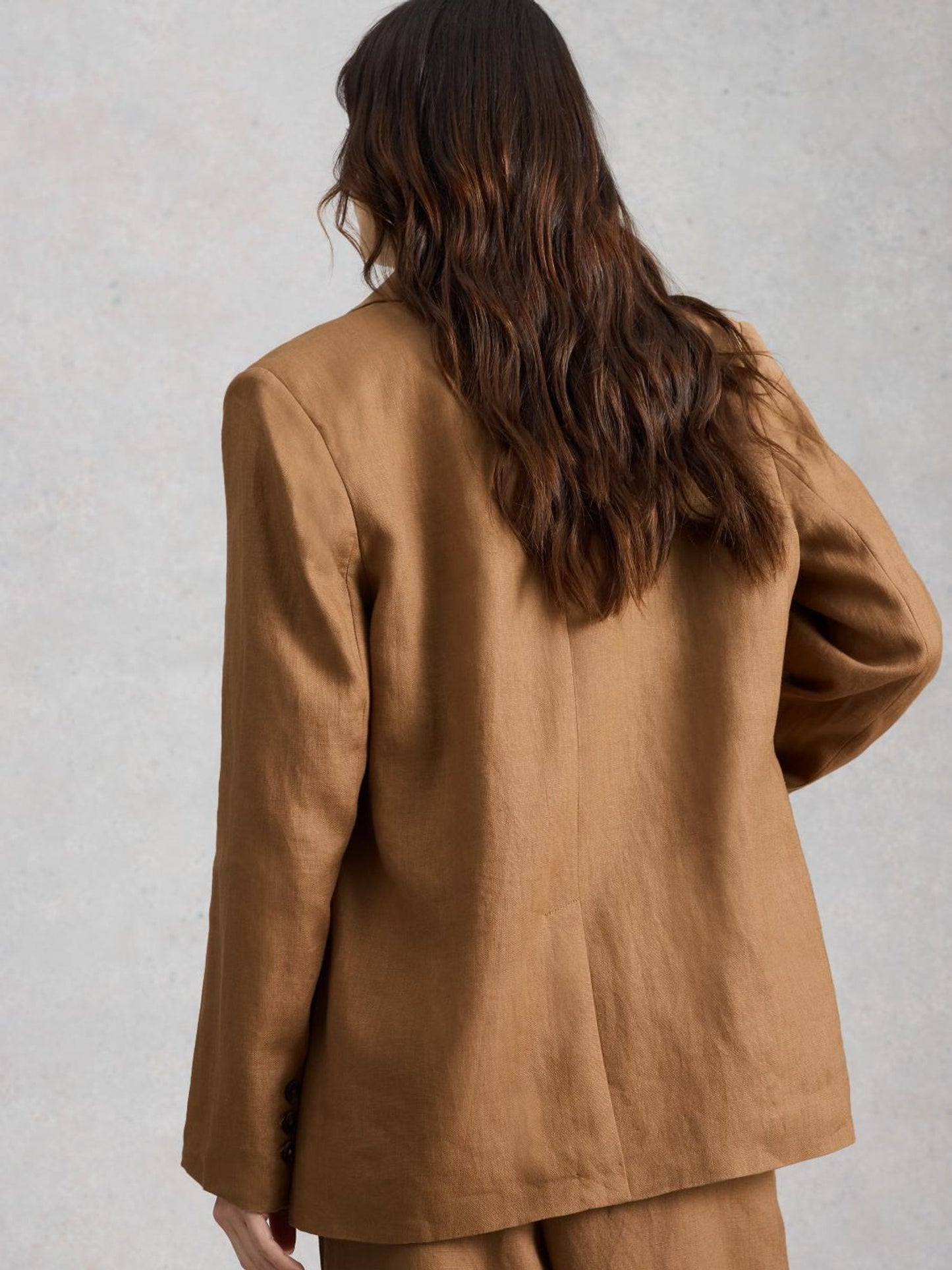 White Stuff - Sasha linen blazer - mid tan (bruin)