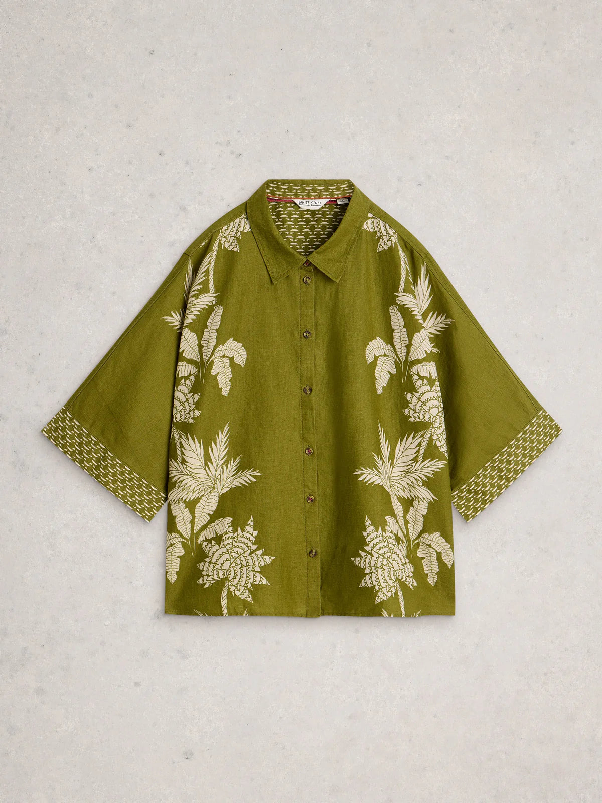 White Stuff - Cassie linen shirt - green