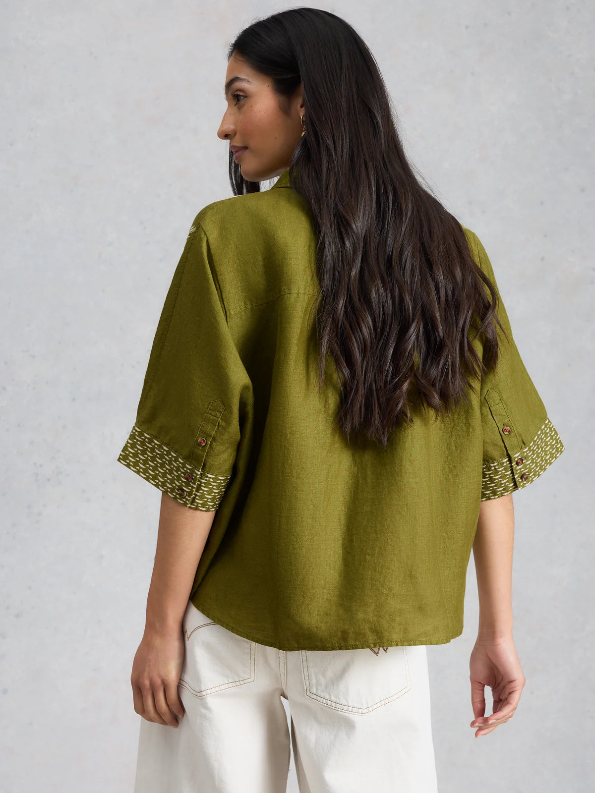 White Stuff - Cassie linen shirt - green