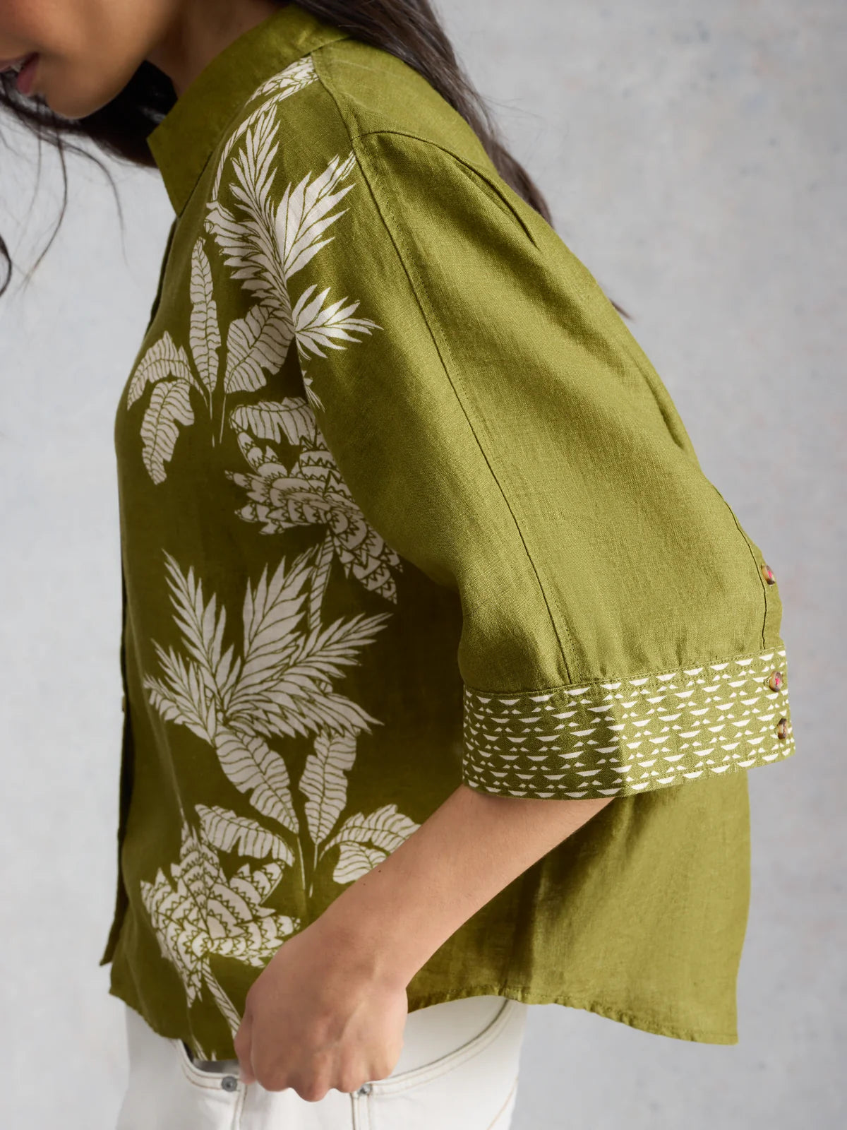 White Stuff - Cassie linen shirt - green