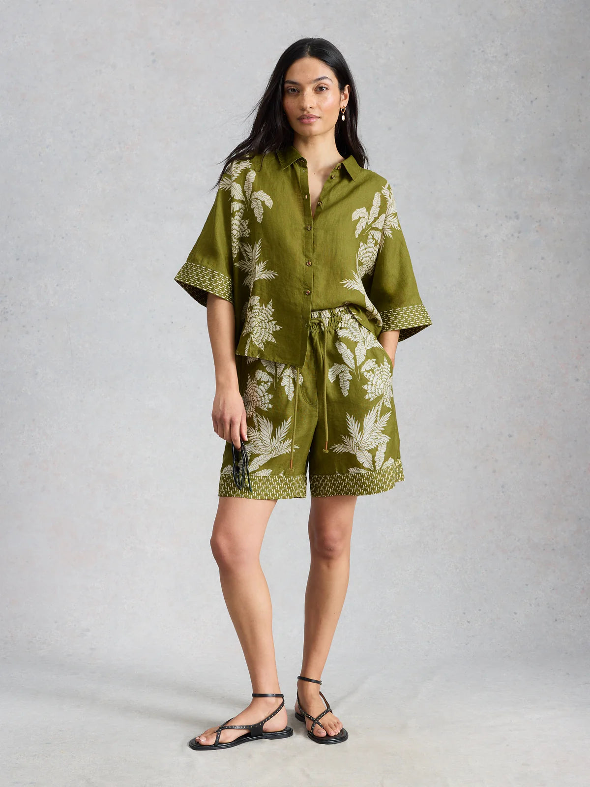 White Stuff - Cassie linen shirt - green