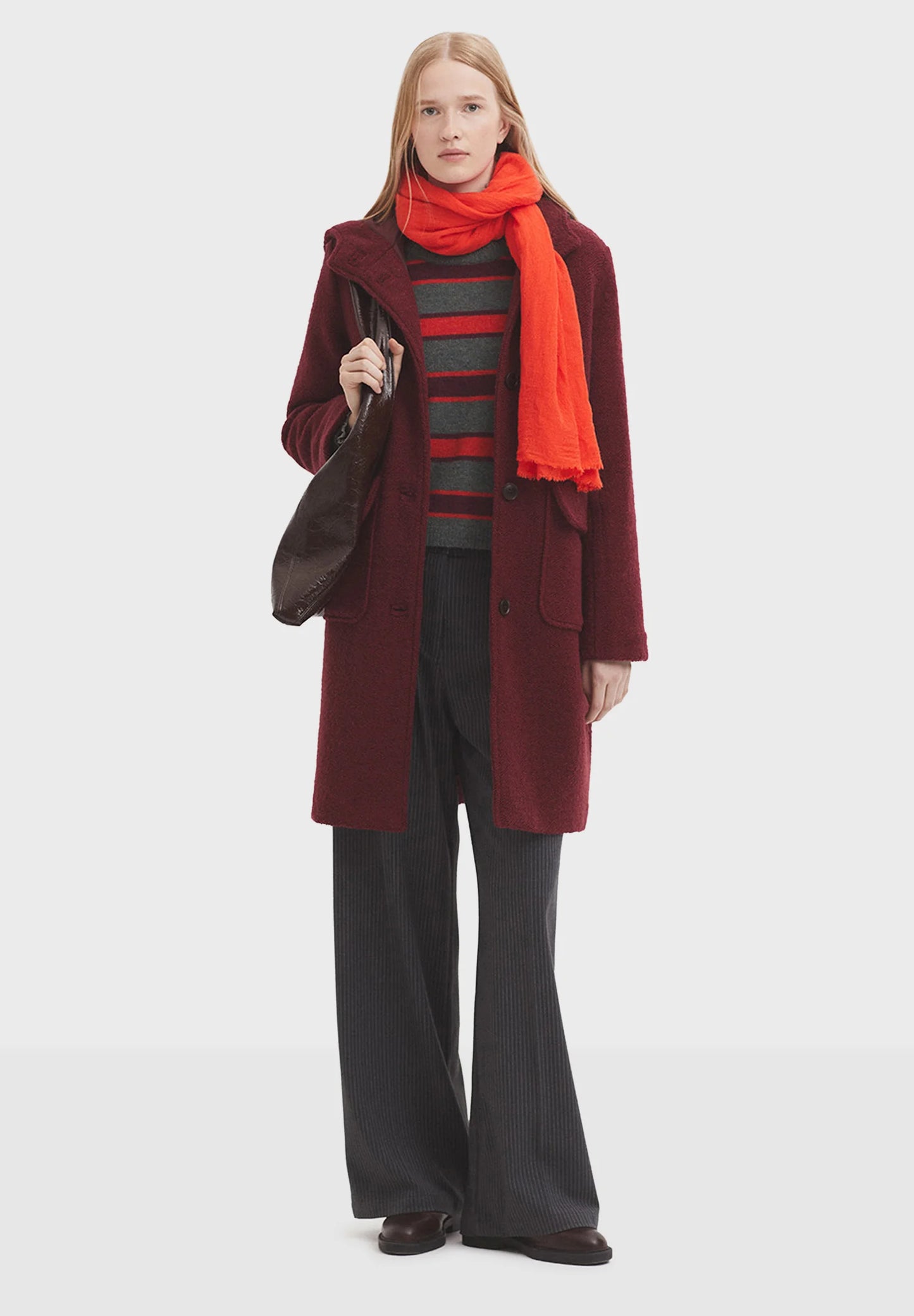 Nice Things - Striped wool sweater - Smoke green