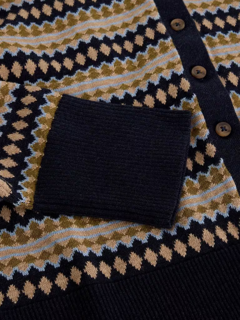 White Stuff - Lois Fairisle cardi - Navy multi