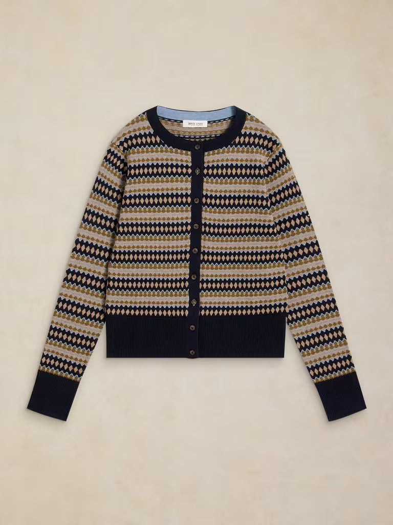 White Stuff - Lois Fairisle cardi - Navy multi