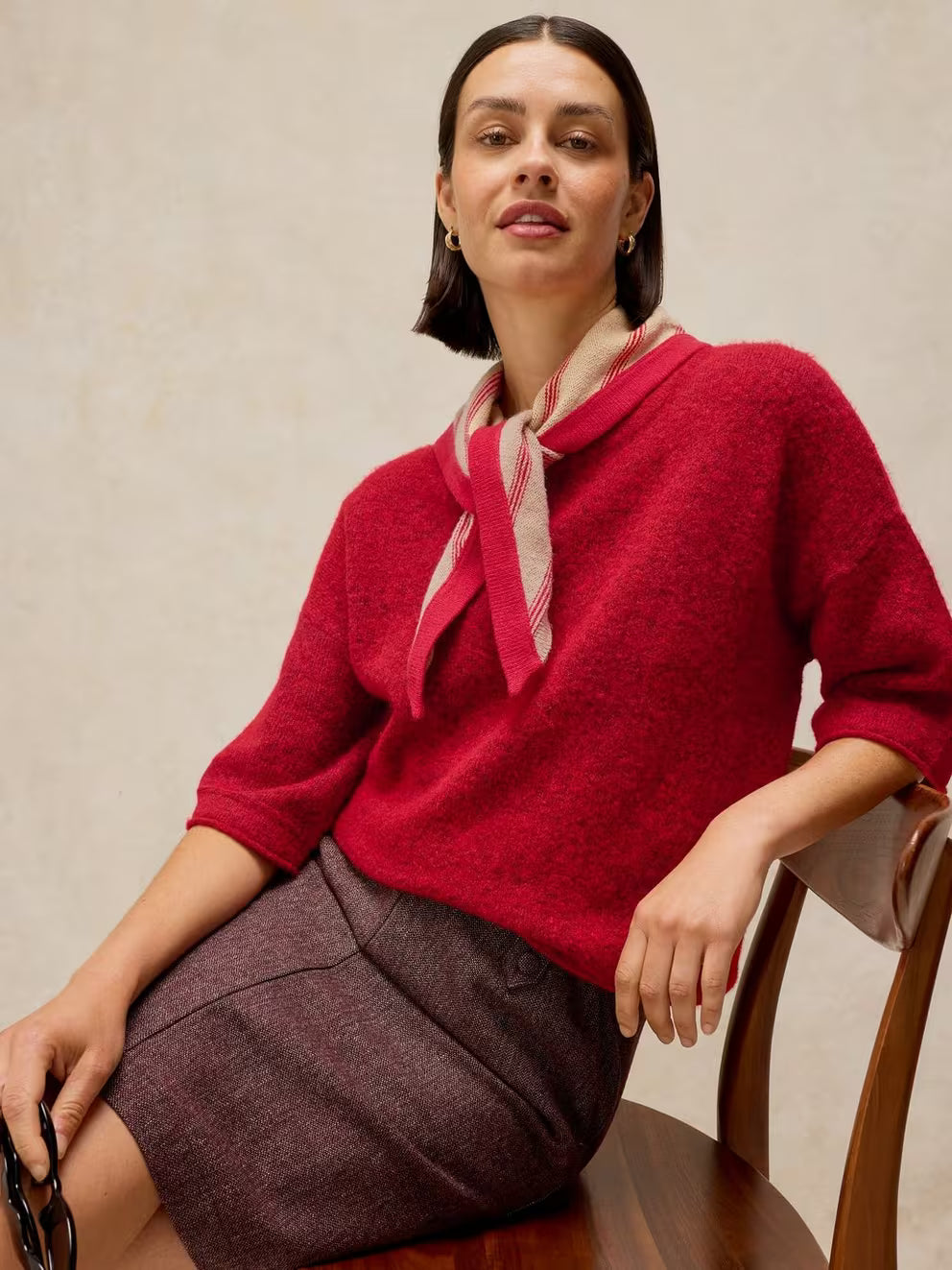 White Stuff - Kate Knitted tee - red