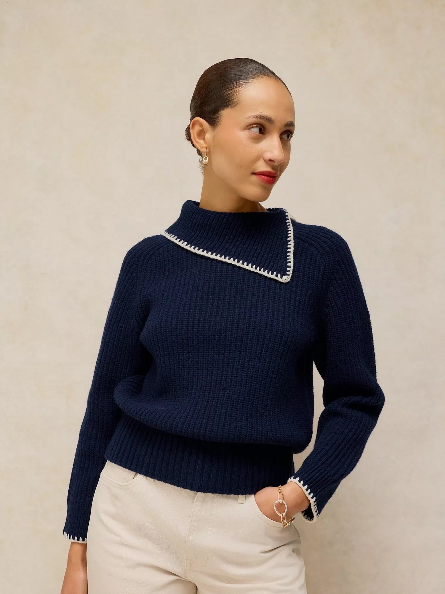 White Stuff - Whip stitch collar jumper