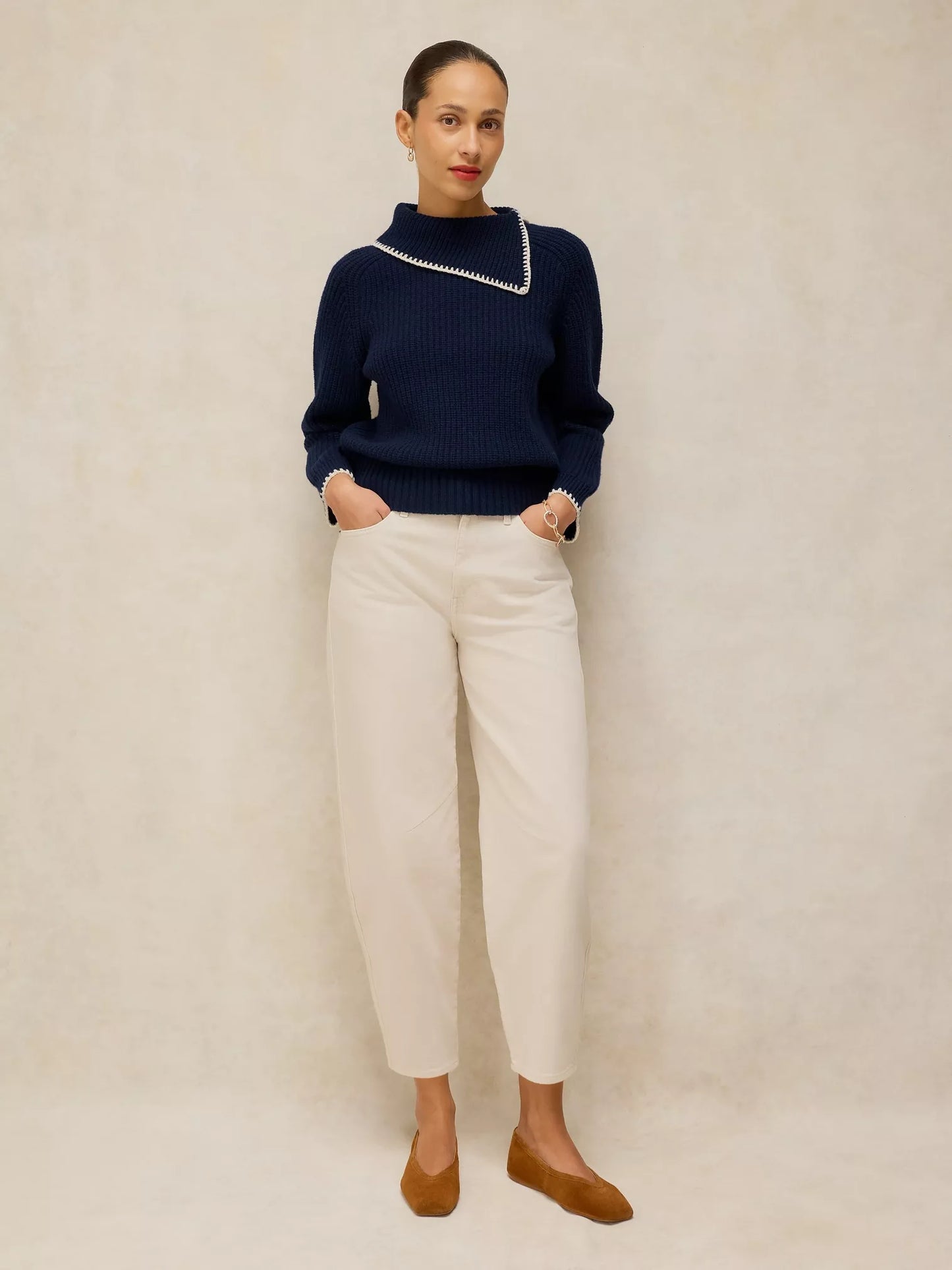 White Stuff - Whip stitch collar jumper