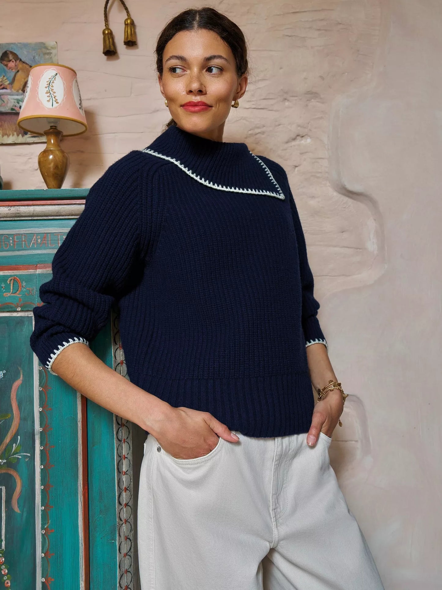 White Stuff - Whip stitch collar jumper