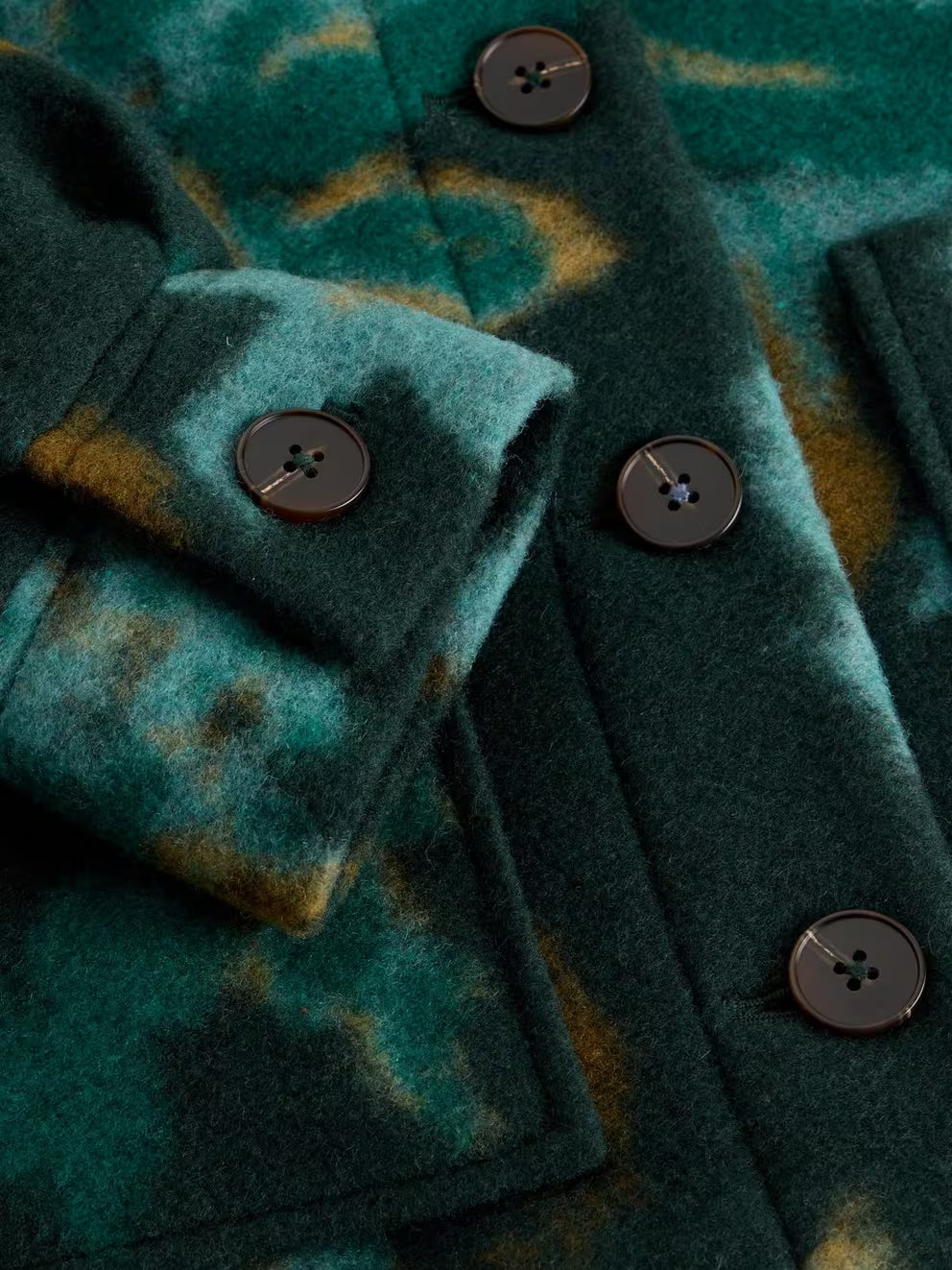 White Stuff - Alexa wool blend jacket - Green Multi