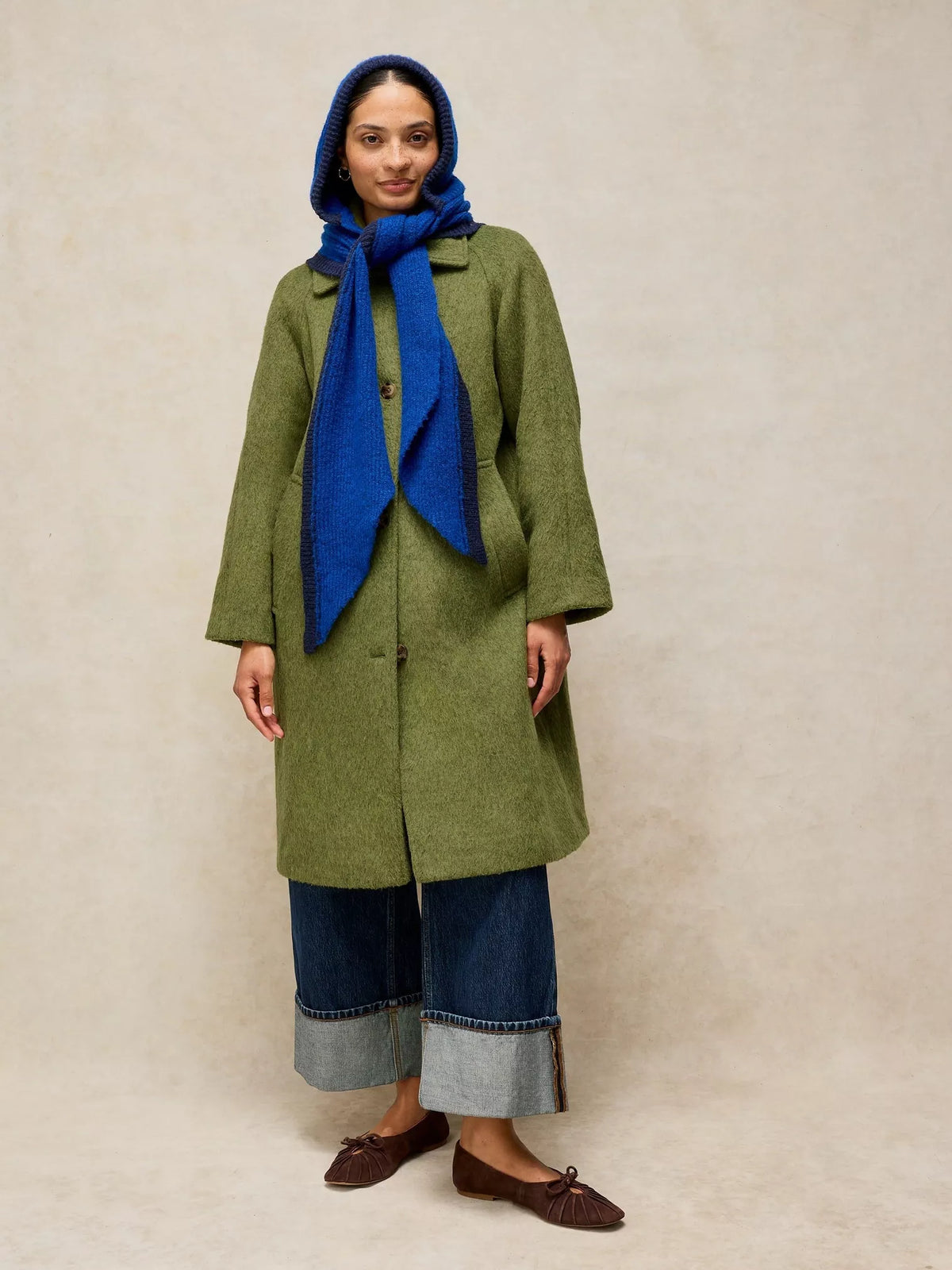 White Stuff - Kelsey wood blend coat - mid green