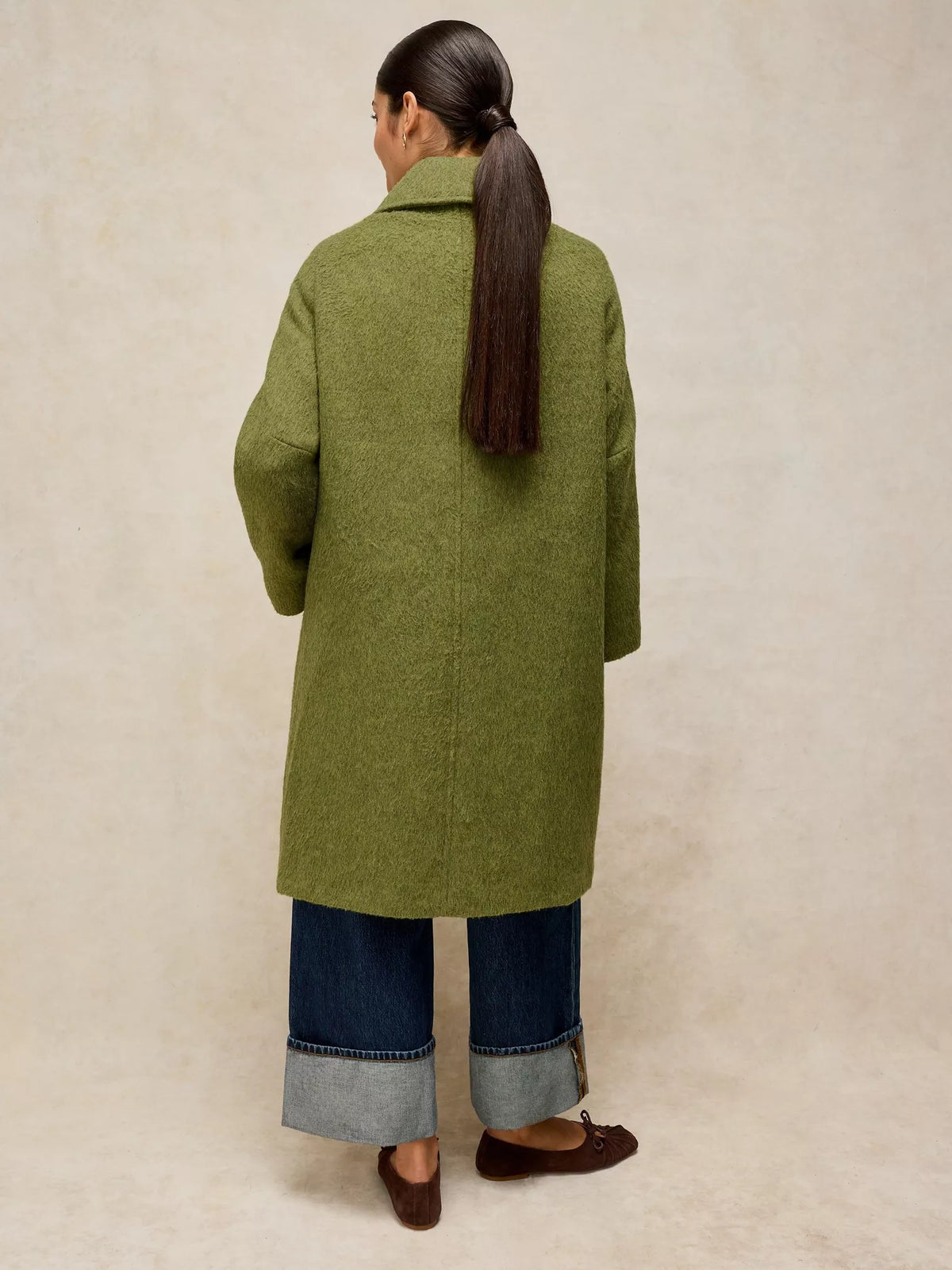 White Stuff - Kelsey wood blend coat - mid green