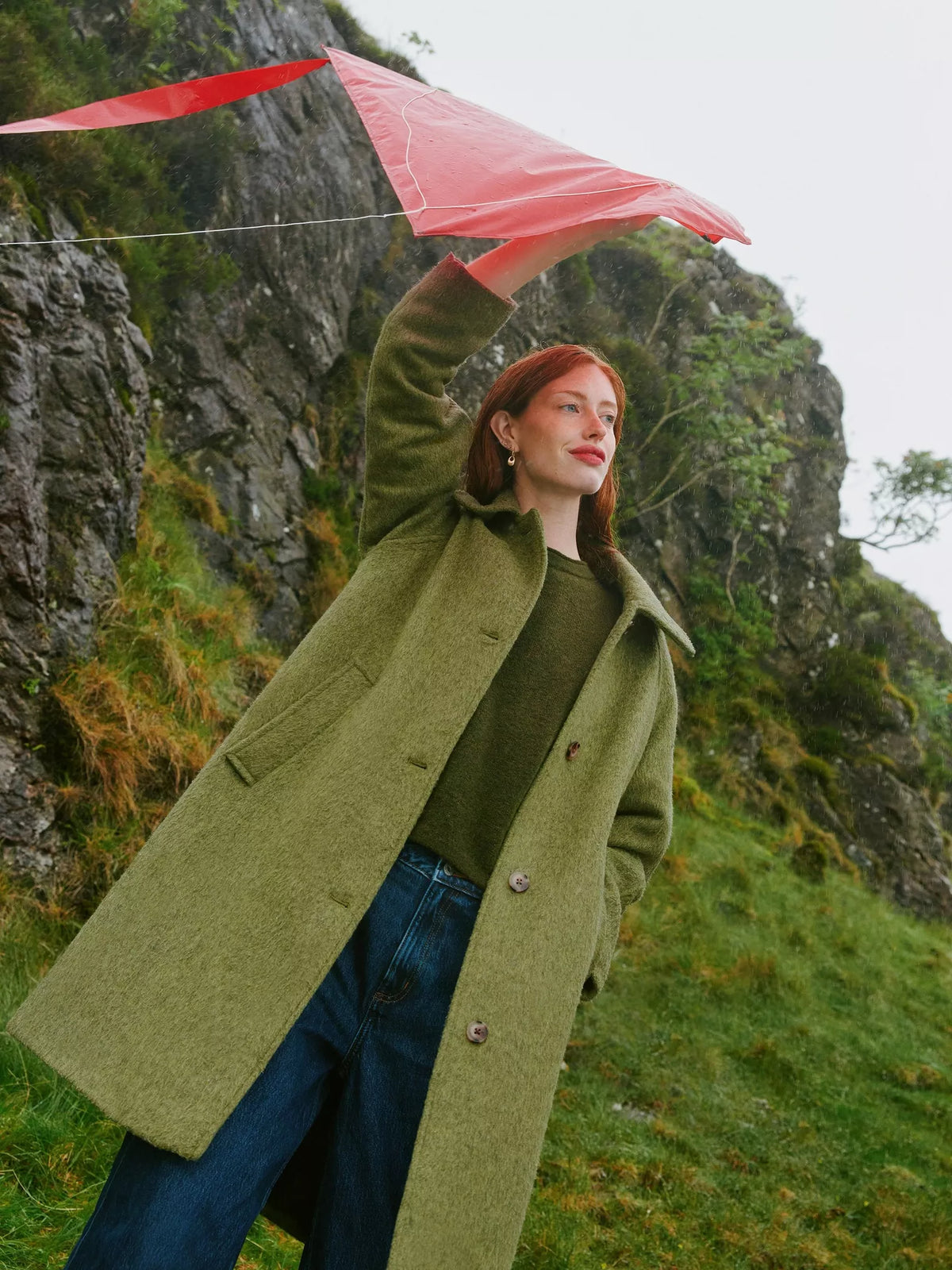 White Stuff - Kelsey wood blend coat - mid green