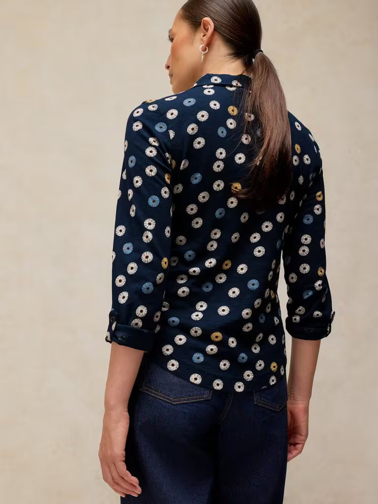 White Stuff - Annie Jersey Shirt - Navy print