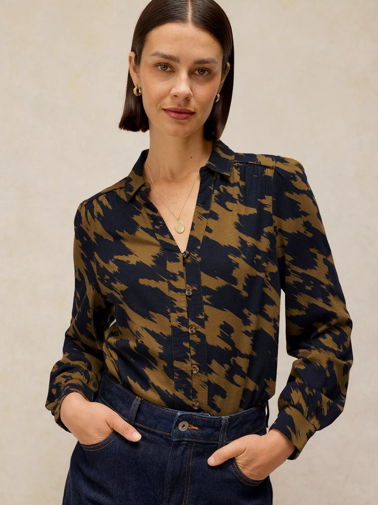 White Stuff - Ronley shirt - green print