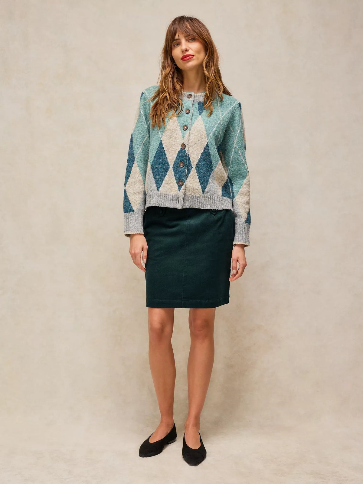 White Stuff - Cora cord skirt - dark green