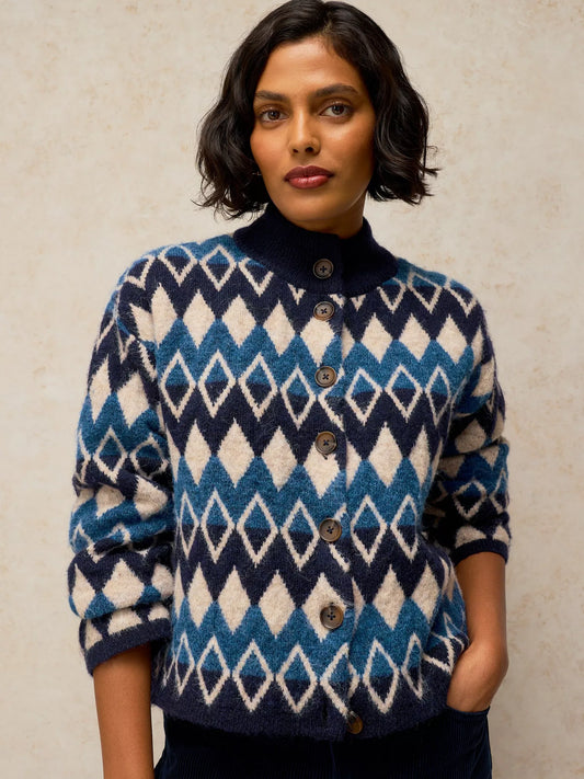 White Stuff - Margot Fairisle cardi - Navy multi