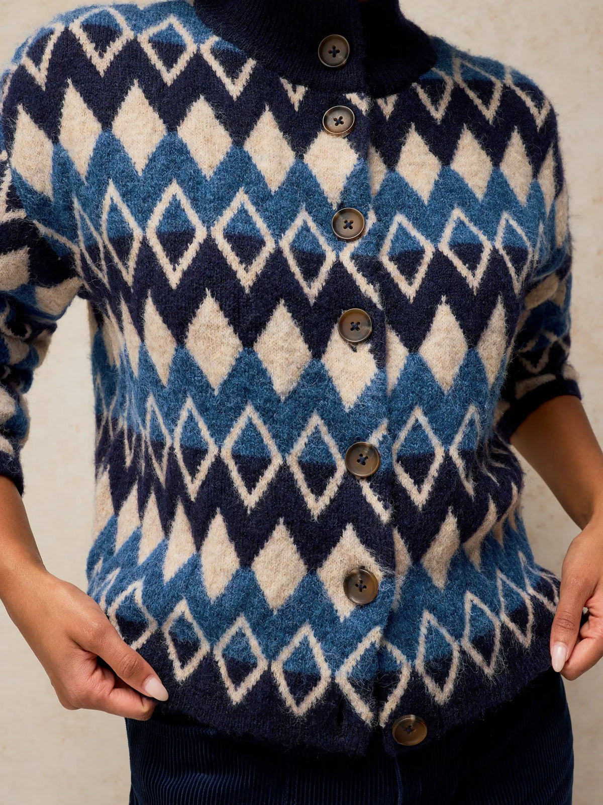 White Stuff - Margot Fairisle cardi - Navy multi