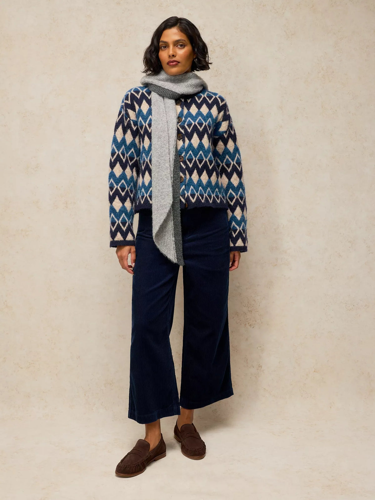 White Stuff - Margot Fairisle cardi - Navy multi