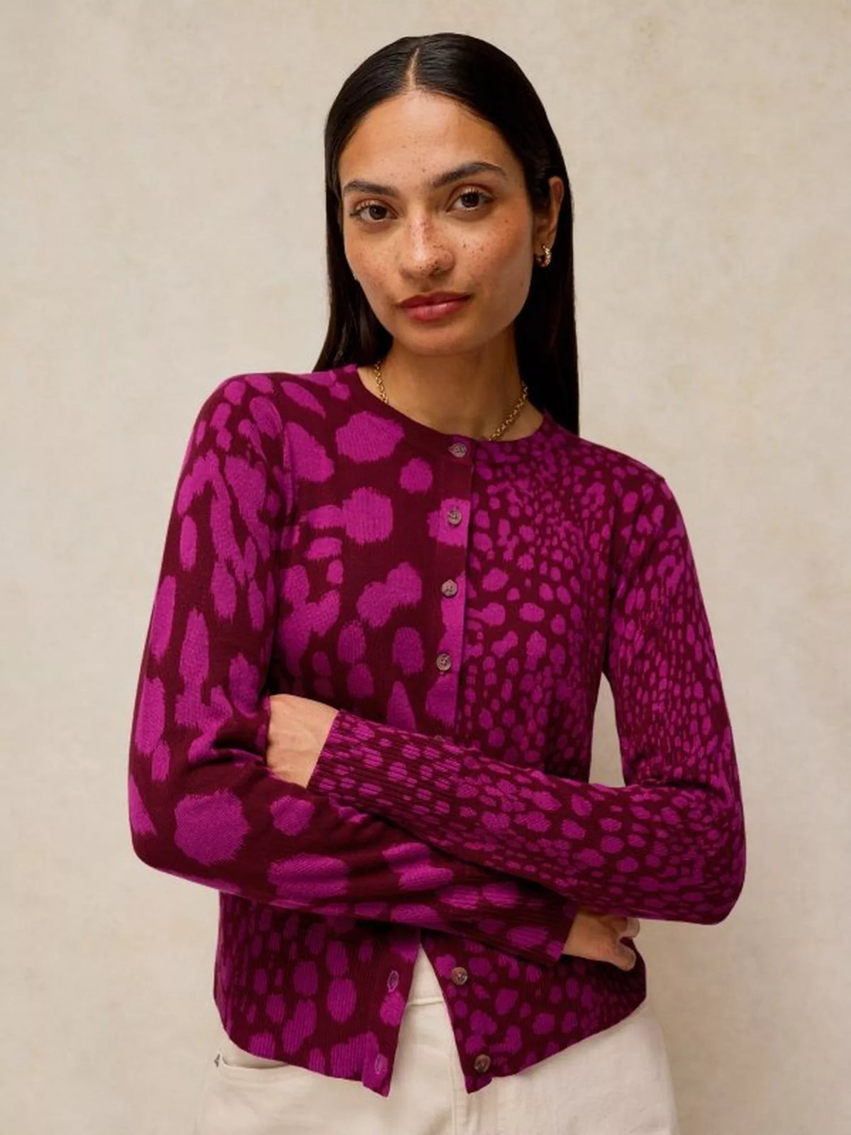 White Stuff - Lois print cardi - Pink multi