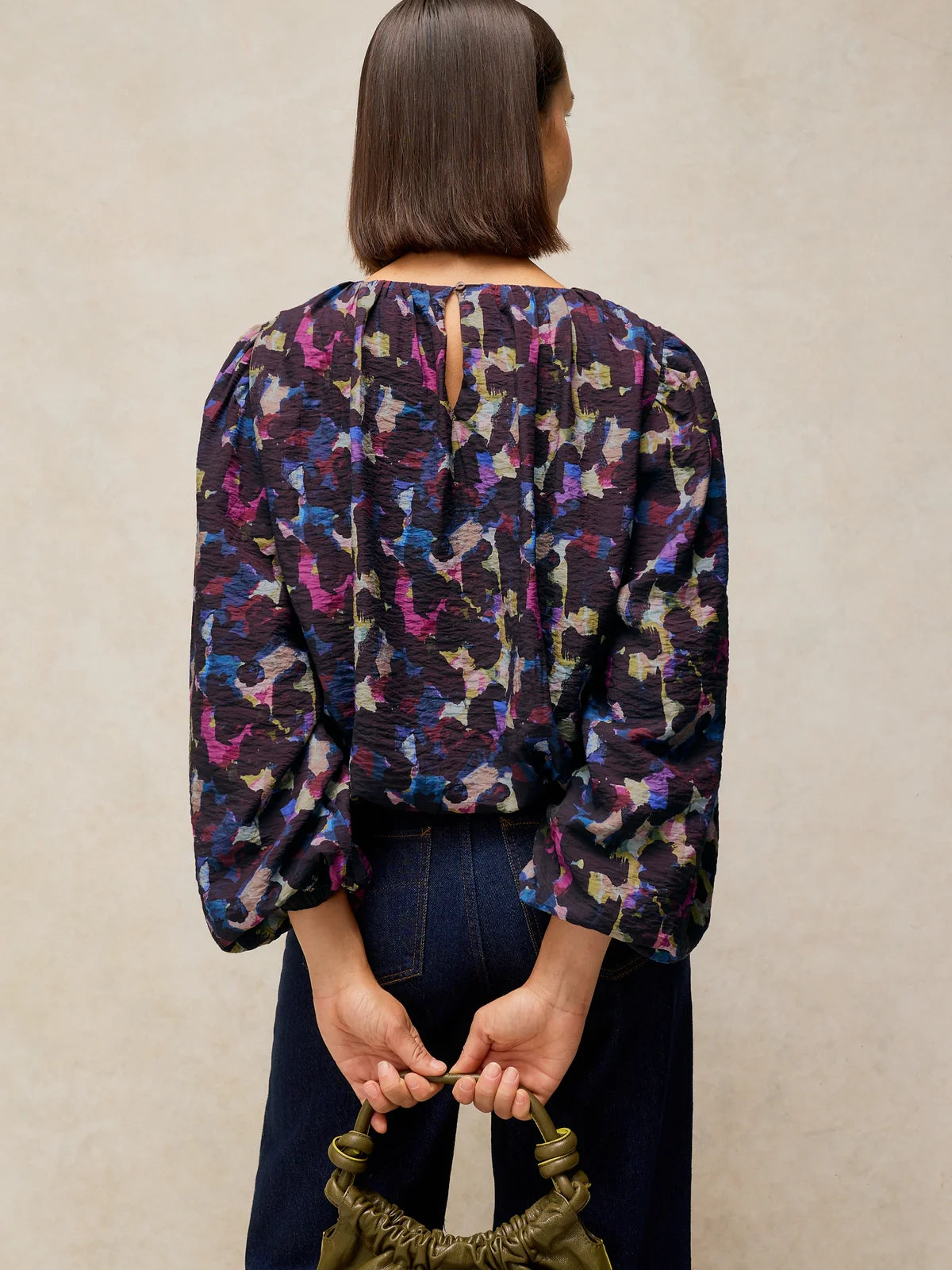 White Stuff - Lyra bubble hem top - Pink multi