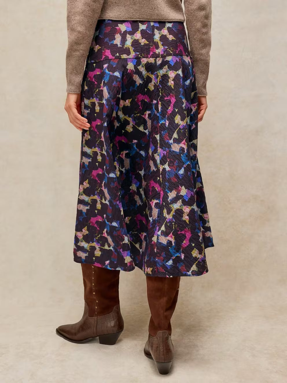 White Stuff - Gianna bias cut midi skirt - Pink multi