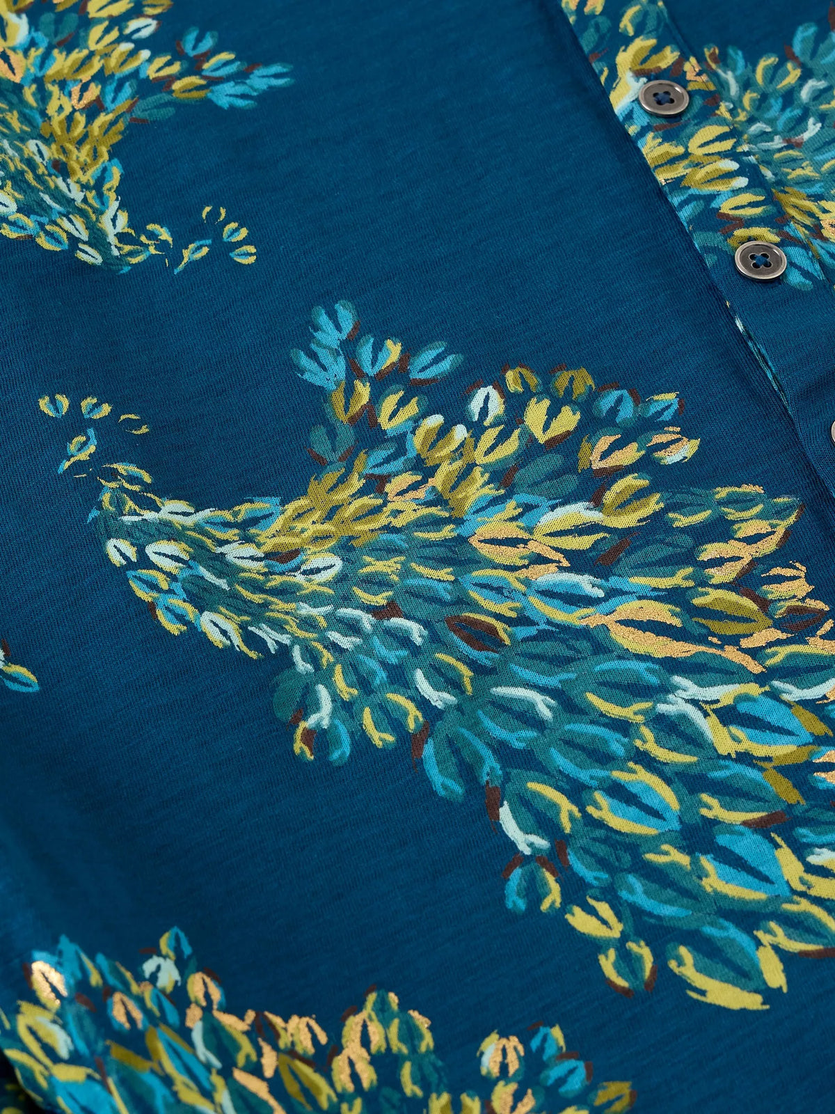 White Stuff - Annie jersey foil shirt - Teal print