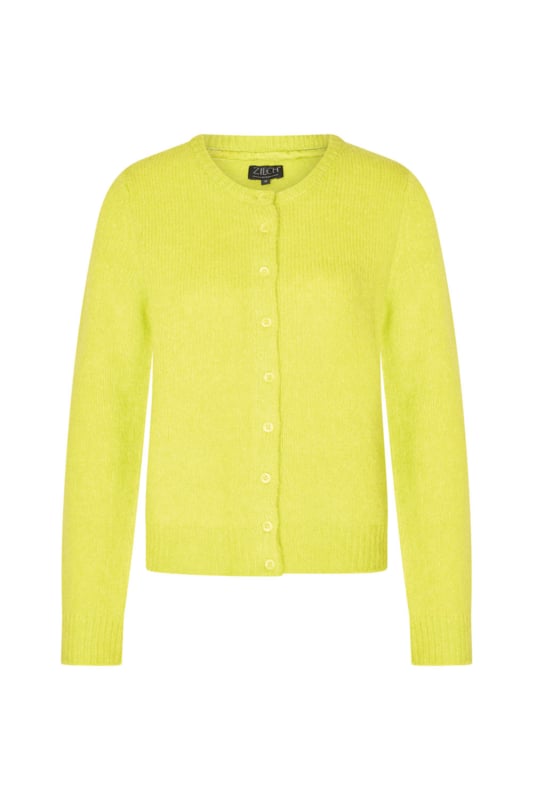 Zilch - Cardigan Round Neck - Bright Lemon