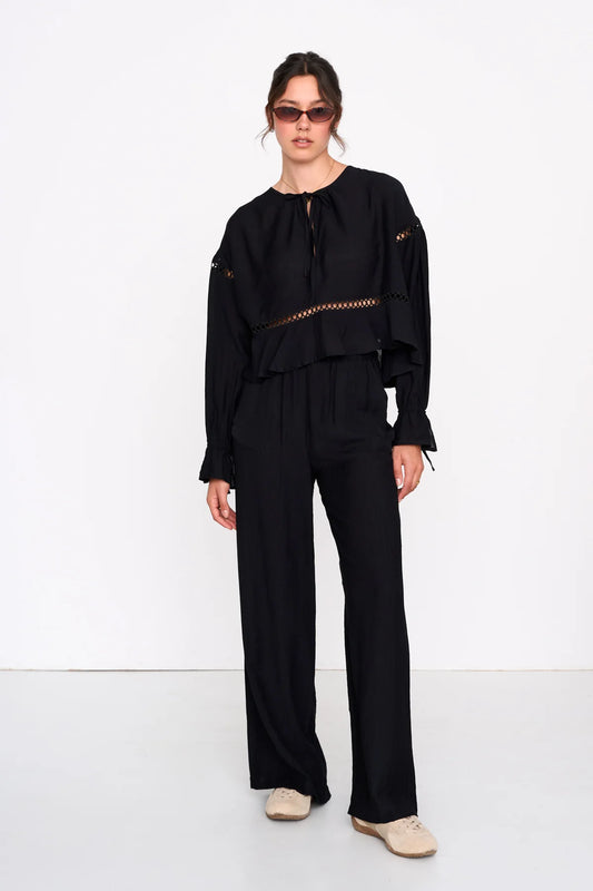 24 Colours - Zwarte wijde broek