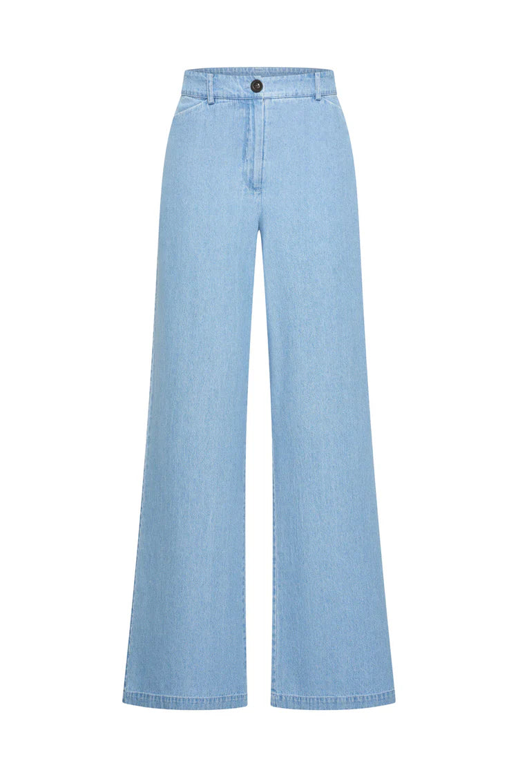 Zilch - Lola Wide Leg Pants - Light Blue
