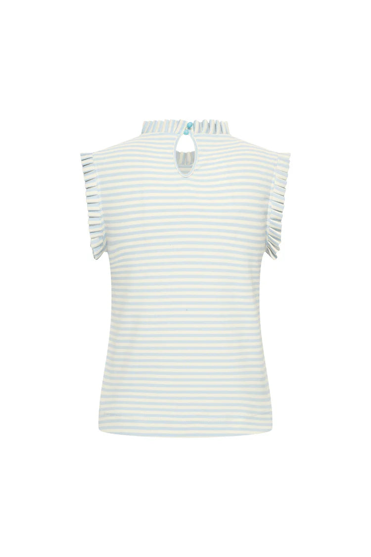 Zilch - Top Ruffle - Two Tone Aqua