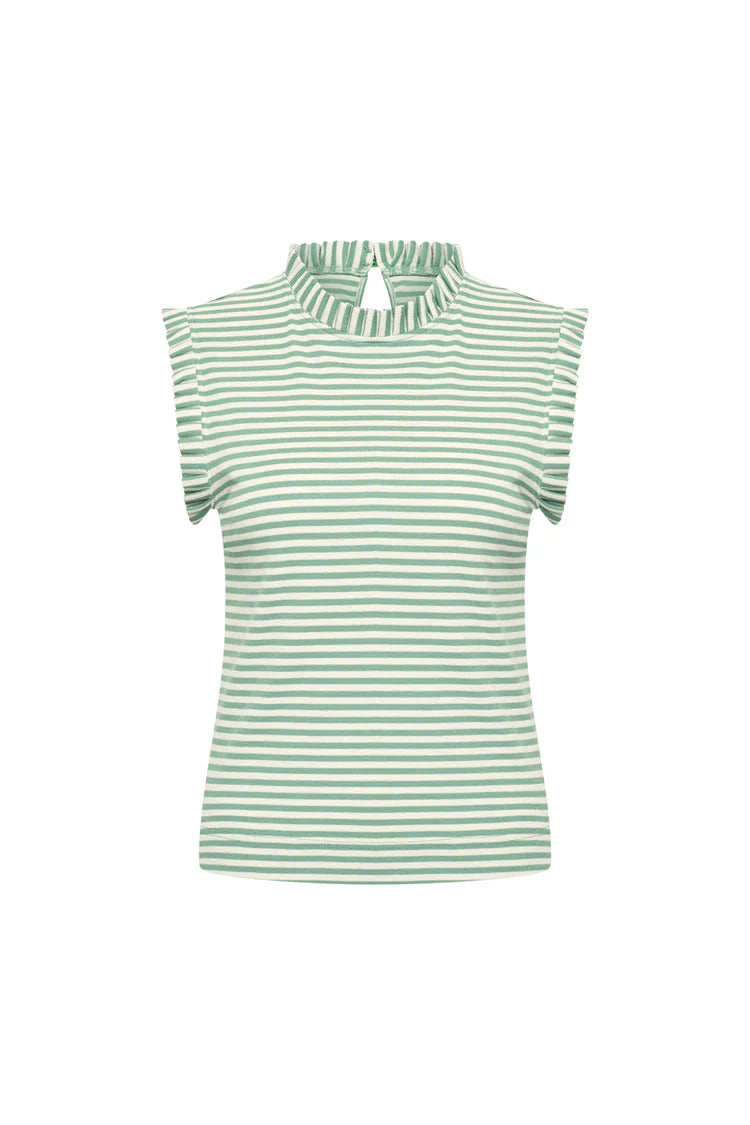 Zilch - Top Ruffle - Two Tone Sea Green