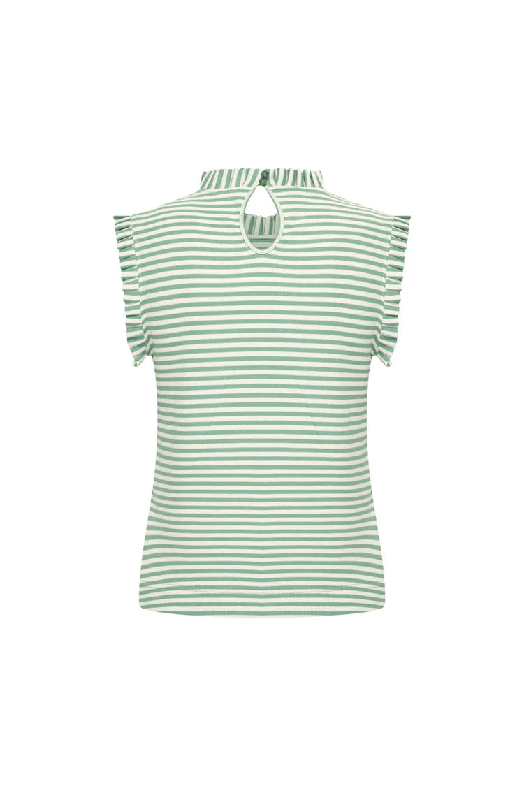 Zilch - Top Ruffle - Two Tone Sea Green